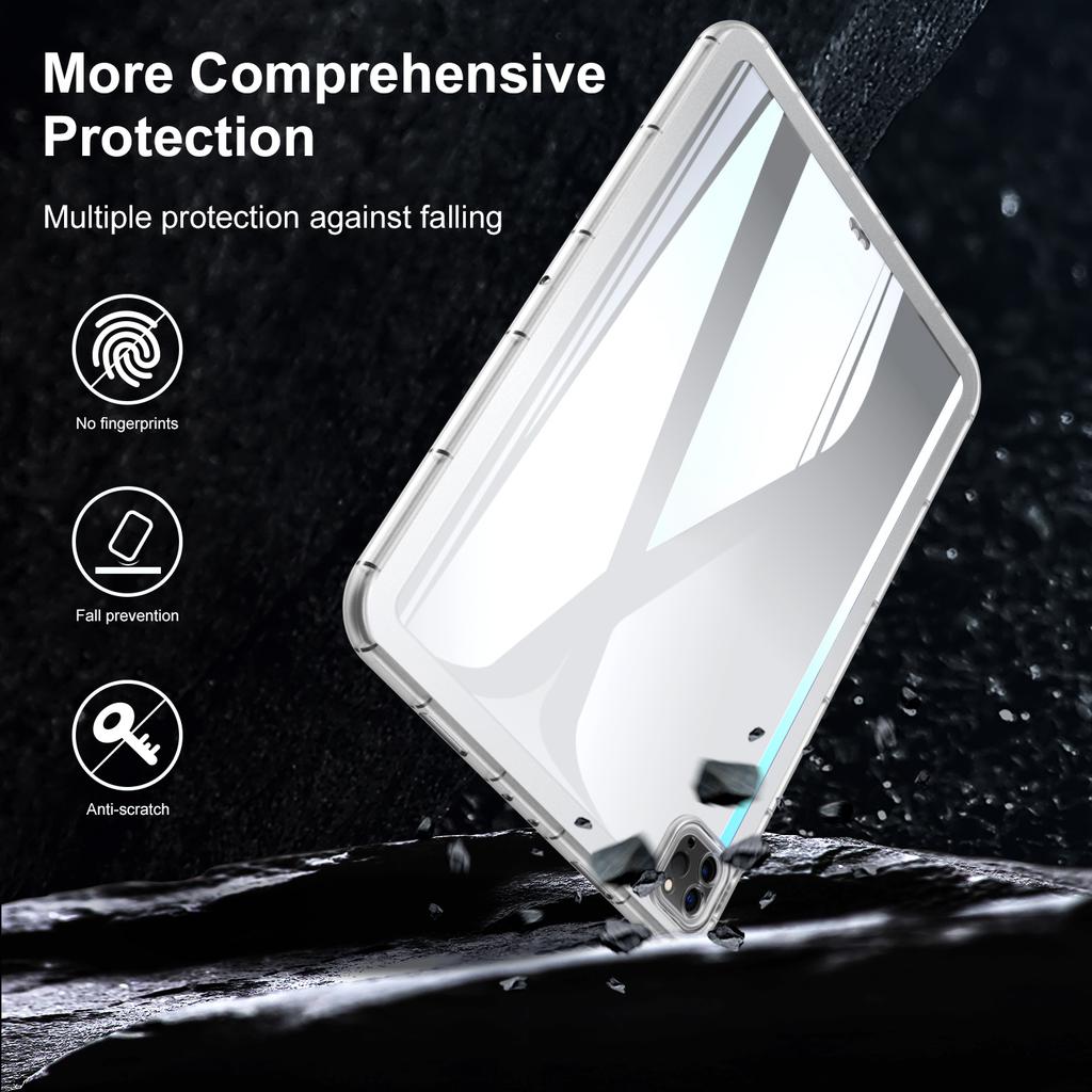 For iPad Pro 13 (2024) Case TPU Transparent Back Protective Tablet Cover
