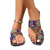 Large size cool slippers women's summer new flat-bottom printing set toe ethnic style cool slippers
