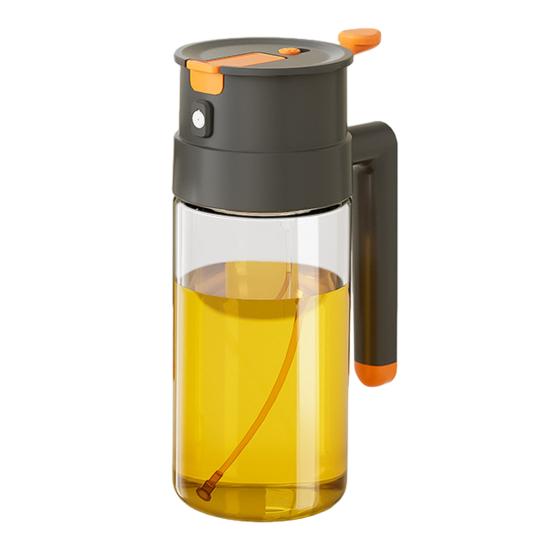Spray And Pour Bottle Oil Transparent 650ml Dual Use Kitchen Oil Sprayer чёрный