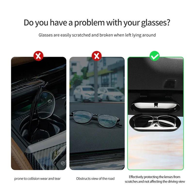 Suede Car Sun Visor Glasses Case Organizer Box Sunshade Holder For Citroen C5 C1 C2 C6 C4L DS3 DS4 DS5 C-Elysee Grand Berlingo