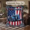 Truck Theme Throw Blanket Custom Name Text Personalized Blanket Soft Cozy Blanket for Home Sofa Bed