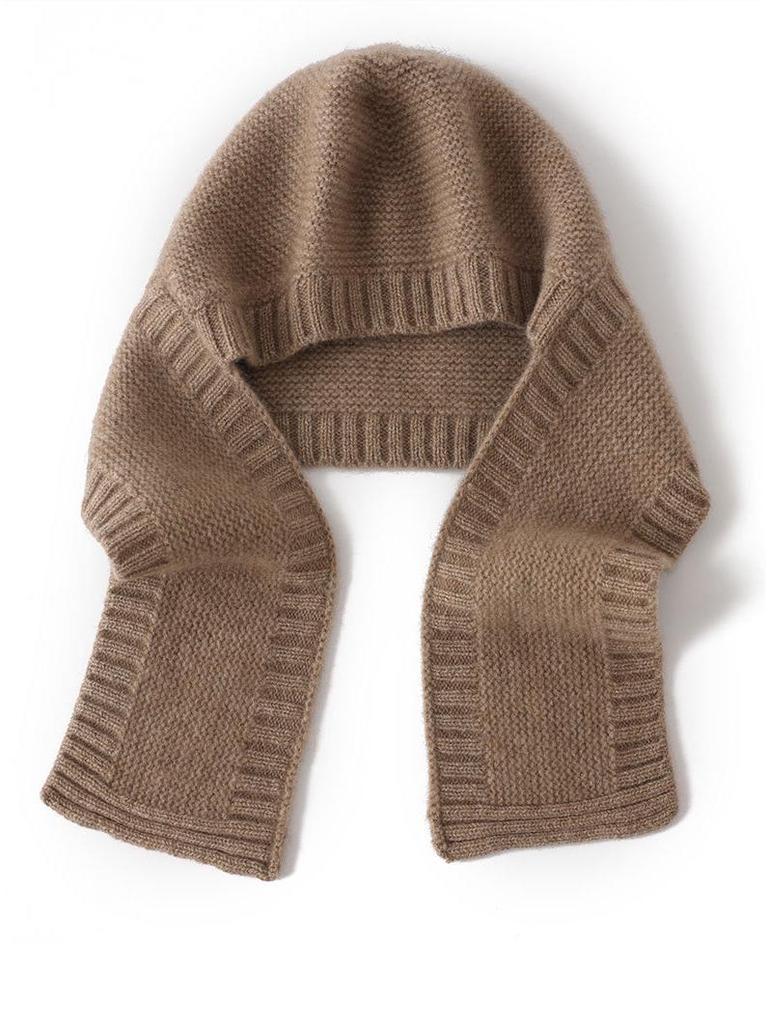 100% Pure Cashmere Children's Winter Hat and Scarf Set - Versatile, Solid Color Knit for Warmth and Style