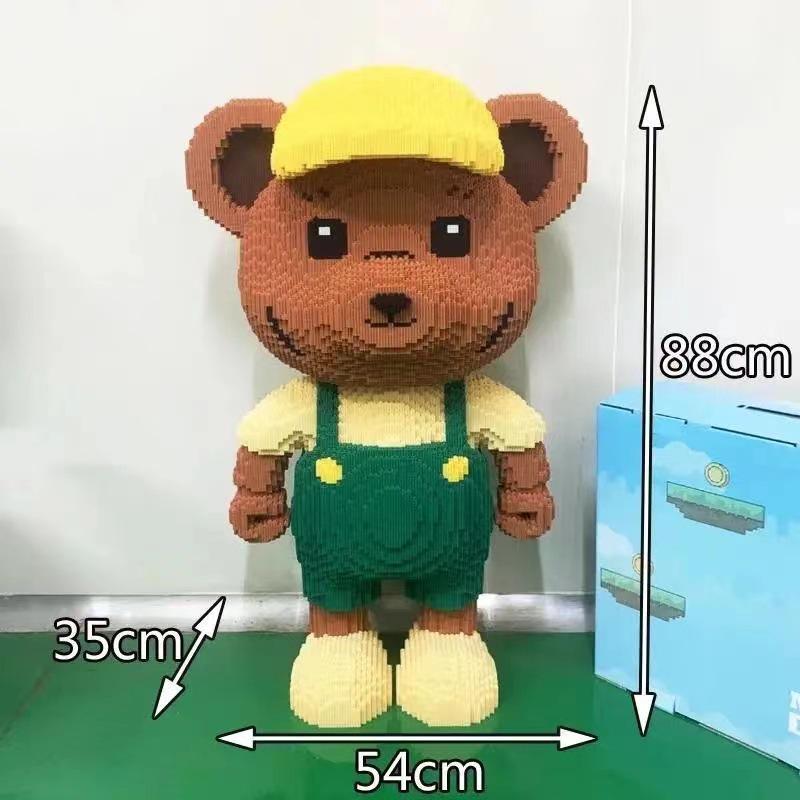 Girls' Compatible Lego: Violent Bear Building Block Series - Educational Micro-Block Interlocking Toys & Gifts