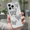 Black butterfly line for iPhone17PorMax transparent phone case 16Pro Apple 15 all-inclusive 13/14