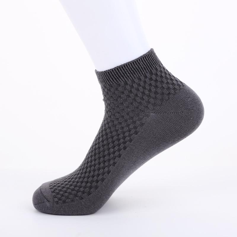 Bamboo Fiber Men's Breathable Short Socks for Spring and Summer - Business Casual