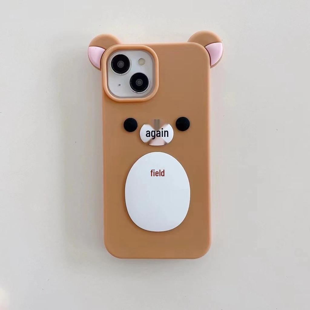 Custodia Antigoccia 3D Rilakkuma per iPhone 14/13/12/11 & 16/15 Pro Max