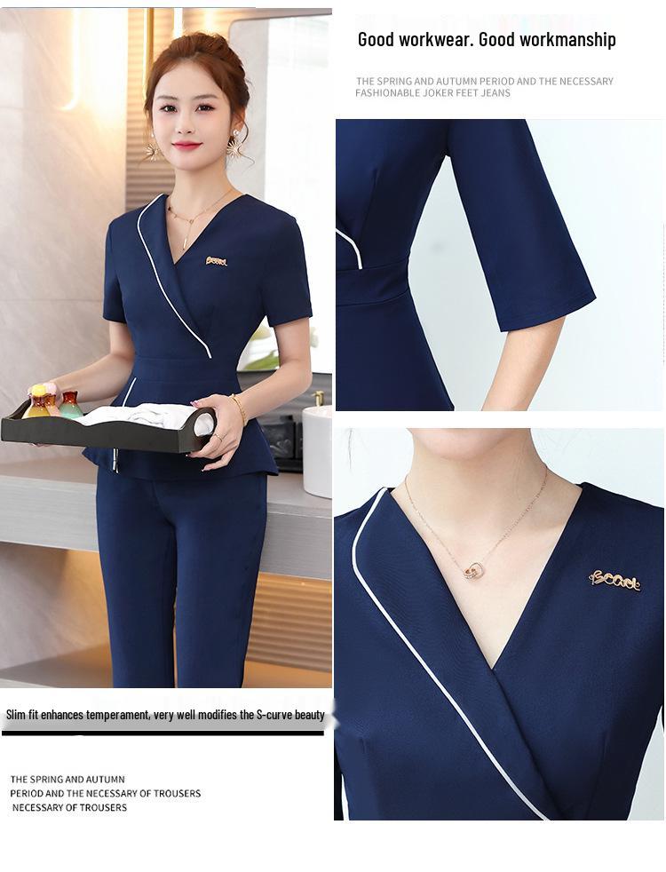 Uniforme Estiva per Salone di Bellezza e Spa - Set di Alta Gamma per Tecnico di Massaggio ai Piedi