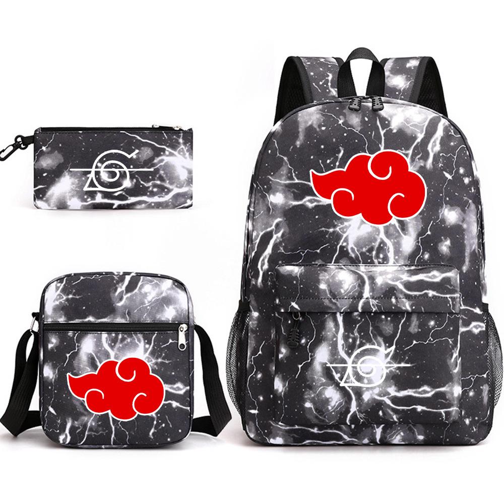 Three-Piece Schoolbag Animation Peripheral Starry Sky Student Backpack Printing Large-Capacity Outdoor Backpack
