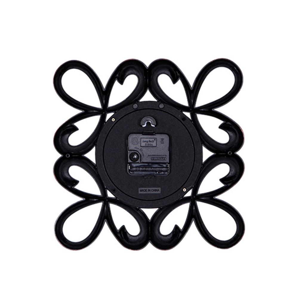 10 Inch European Vintage Wall Clock Hollowed-Out Design Non-Ticking Decorative Timepiece for Bedroom Living Room Hallway
