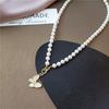 Pearl Butterfly Necklace Niche Light Luxury Collarbone Chain 2025 New Trendy Neck Chain Short Sweater Chain with Accessories