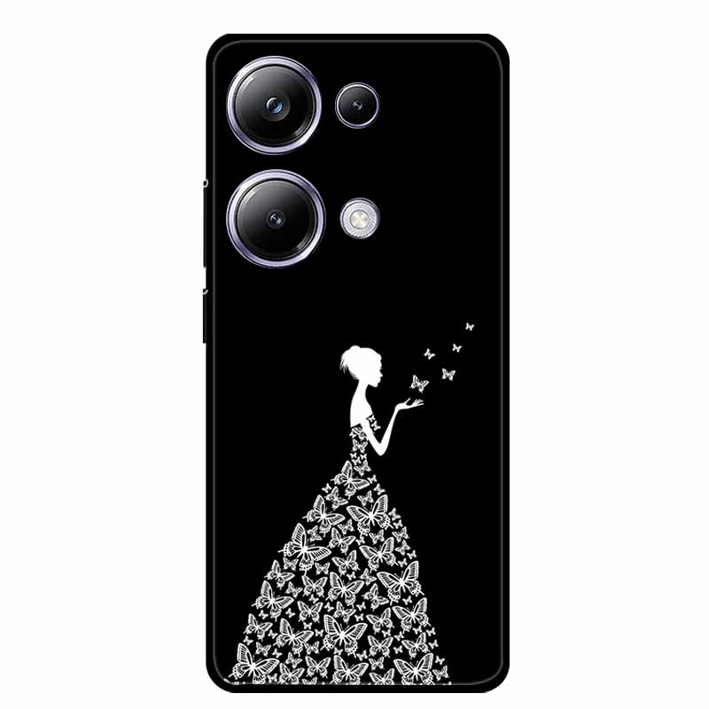 For Xiaomi Poco M6 Pro 4G Phone Case Cover Wolf Shockproof Black Silicone Soft Back Cover Cases For Poco M6 Pro Case M 6 M6Pro