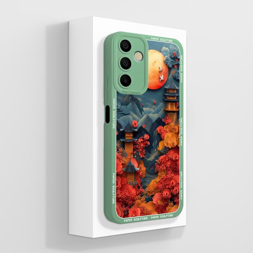 For Samsung Galaxy A15 A16 A14 M15 M16 F13 F15 Cover Case Cute Cartoon Astronaut Pattern Liquid Silicone Anti Drop Protective Shell For Samsung Casing