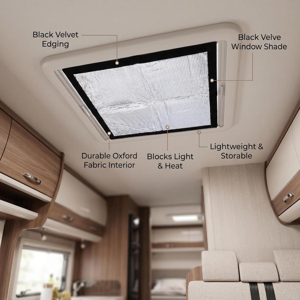 2Pcs Black Insulator Cover 41.4x41.4cm Window Sunshades Durable RV Cover  Vent Cover