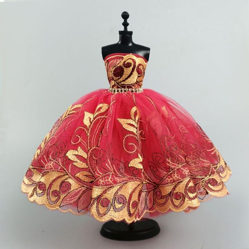 

Высокое качество красное балетное платье для куклы Барби наряды 1/6 аксессуары для кукол одежда со стразами 3-слойная юбка праздничное платье игрушка DIY красный