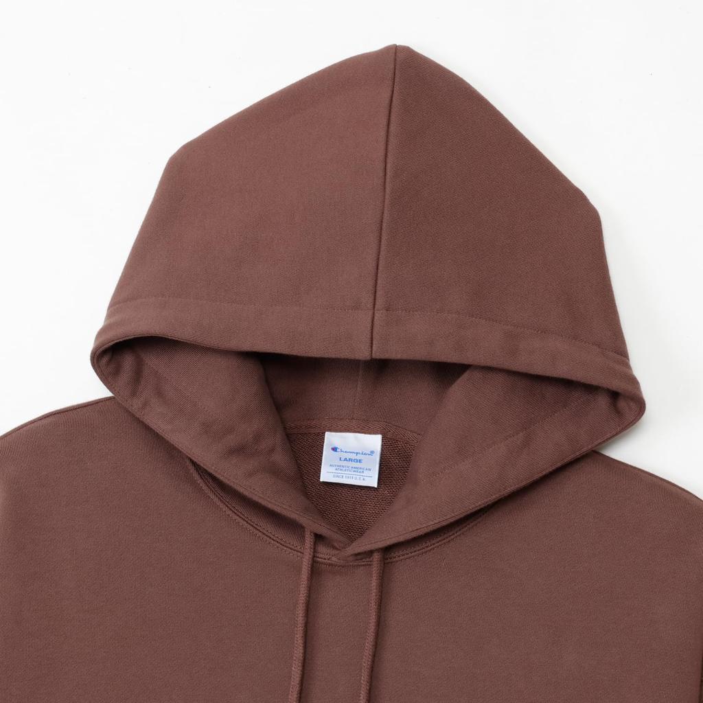 Champion Long Sleeve Crew Neck Sweatshirt with Script Relaxed Drop Dark Men's Logo, Fit, Shoulder, Brown, C8-A123Z