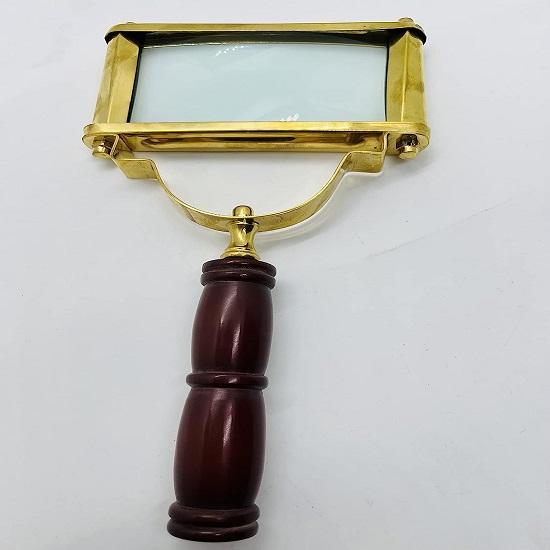 Nautical Brass Red Handheld Magnifying Glass Reading Magnifier