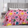 Warm Soft Blanket Picnic Hearts Pattern Bedding Throw S-Sesames Streets Flannel Bedspread For Couch Bed Aesthetic Sofa Bed Cover