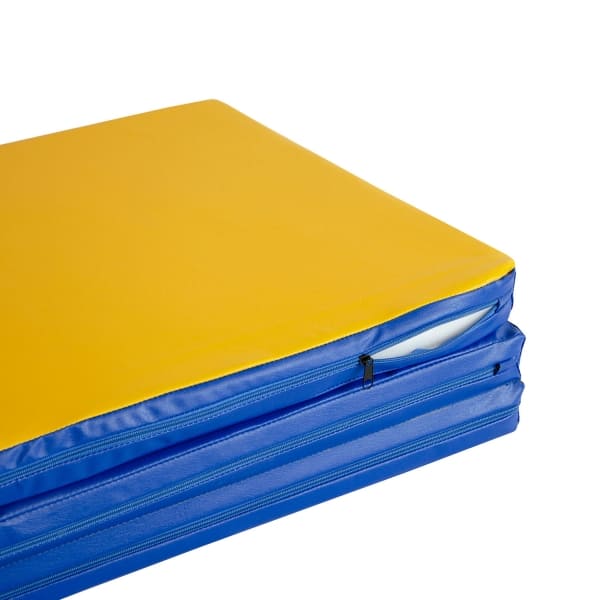 gymnastic mat Gamma 150x100x10 trzyczęściowy - blue/yellow