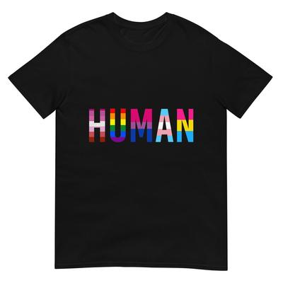 HUMAN LGBT Flag Gay Pride Month Transgender Rainbow Lesbian T-Shirt