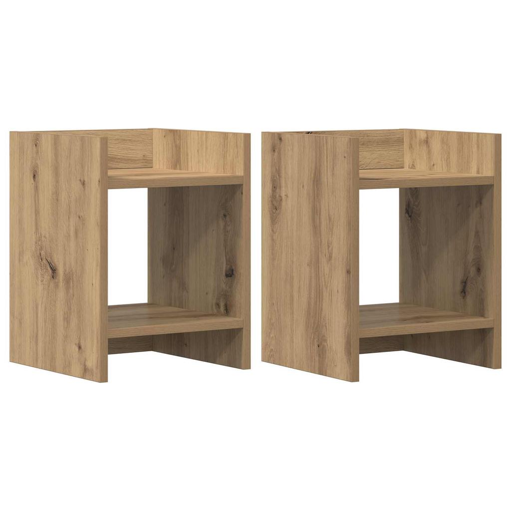 Plant Stand with Shelf 2 Pcs Artisan Oak 30 X 30 X 40 Cm
