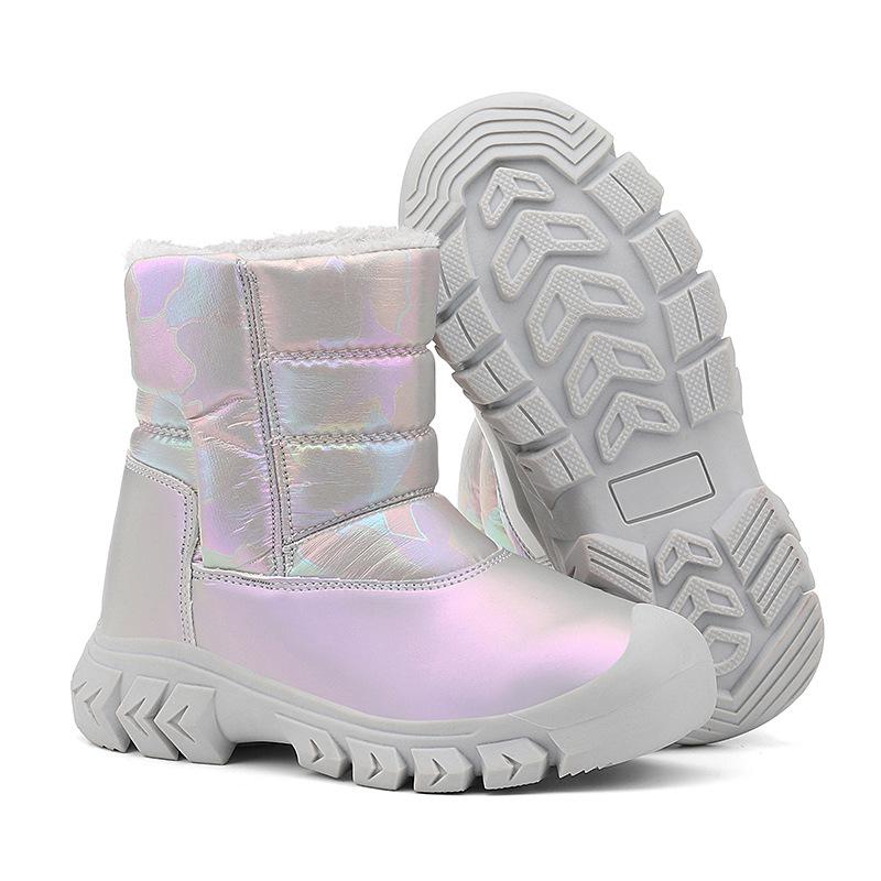 Kids' Winter High-Top Waterproof Snow Boots with Thick Velvet for Warmth