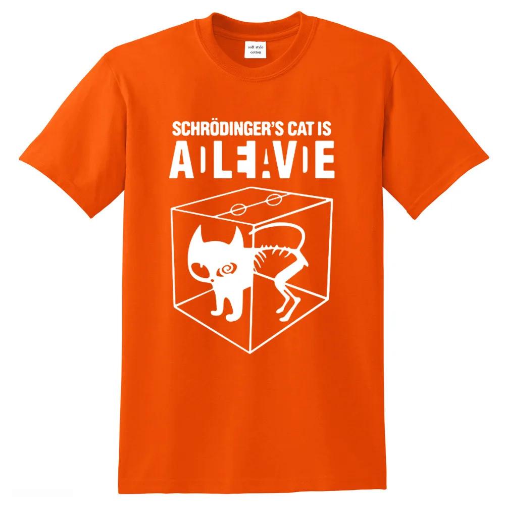 Men's T-shirt Top Quality Cotton Schrodinger's Cat Print Men T Shirt Crew Neck Casual The Big Bang Theory Mens Tshirt Geometric