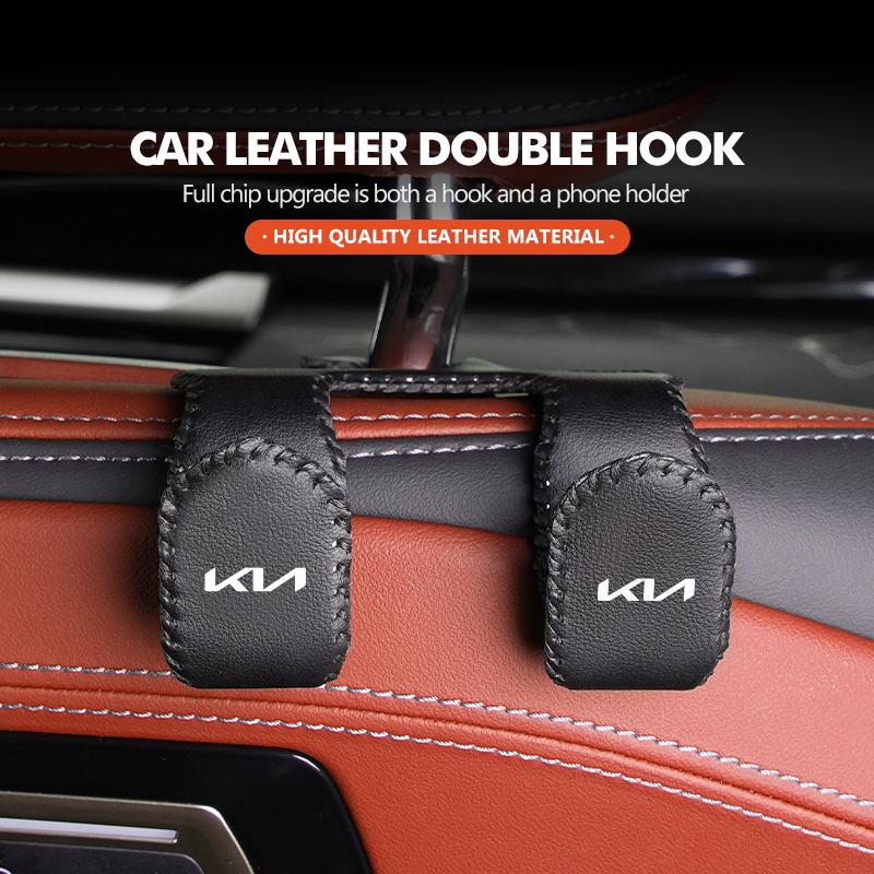 For KIA Car Logo Vehicle Back Seat Headrest Hooks Hanger Storage Accessories Ceed Sportage Rio K5 K2 Optima Cerato Venga Sedona nvhs30