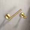 Selbstklebender Toilettenpapierhalter aus gebürstetem Gold, quadratischer Papierrollenhalter aus Edelstahl für die Aufbewahrung im Badezimmer, WC-Zubehör