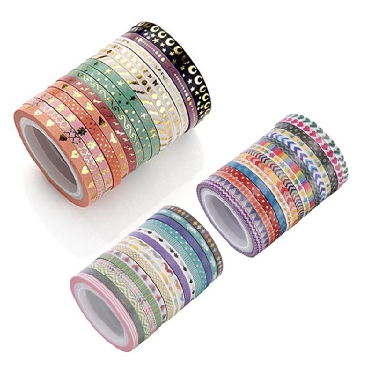 16 Roll Glittering Decorative Tape Masking Tape Hand Account Tape Slim Washis Tape Paper Tape Journal Supplies