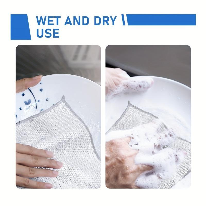 Magic Cleaning Cloth Thickened Double -sided Metal Steel Wire Rags Kitchen Dish Pot Washdishing Cloths Towel Clean Tools