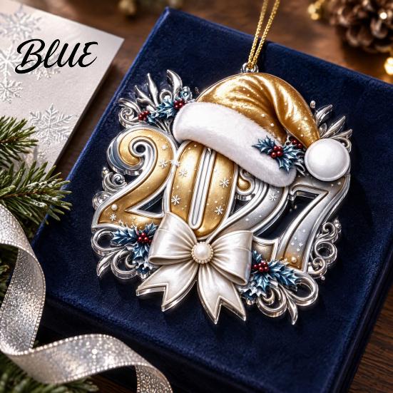 2027 Year Hanging for New 2D Flat Hat Ornament Ornaments Christmas Acrylic Decoration Tree Pendants