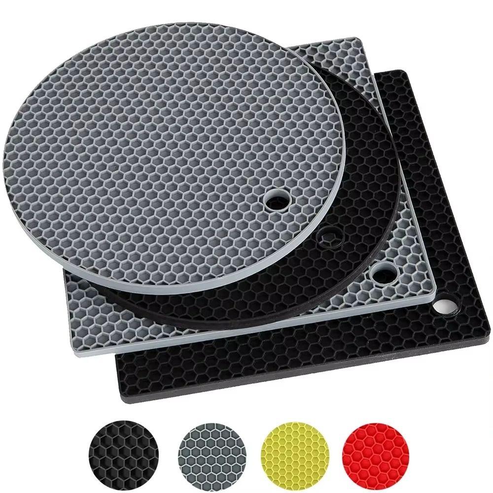 4 Stück/Set Hitzebeständige Verbrühschutzmatte Anti-Rutsch-Topfuntersetzer Geschirr-Matte Küchenzubehör