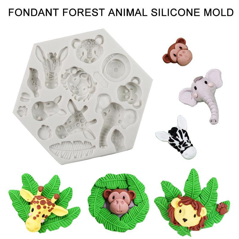 Dschungel-Wildtier-Kuchenform, DIY-Tier-Kuchendekoration, Fondantform, Schokoladen-/Zuckerguss-Backwerkzeuge, Kuchenform, Küchenhelfer