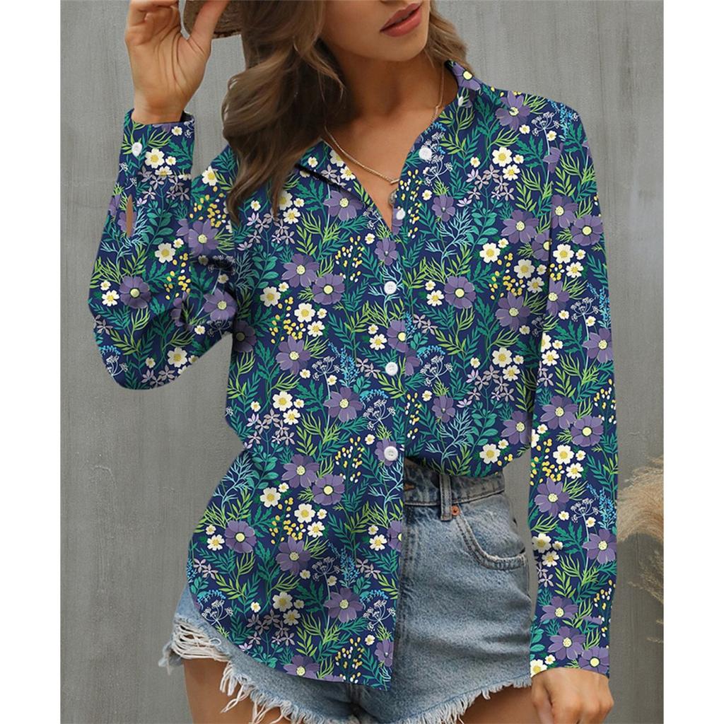 Elegant women's holiday casual women's shirt long sleeved women's shirt temperament fashionable top