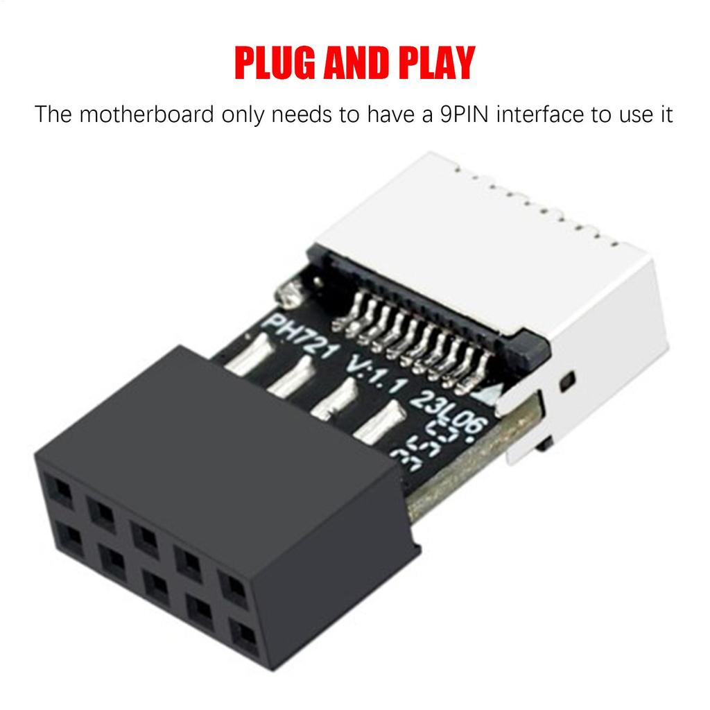 Motherboard USB Adapter 9 Pin Connector USB 2.0 Chassis Motherboard Type-C Socket High-Speed Converter Connector Male to Type-E