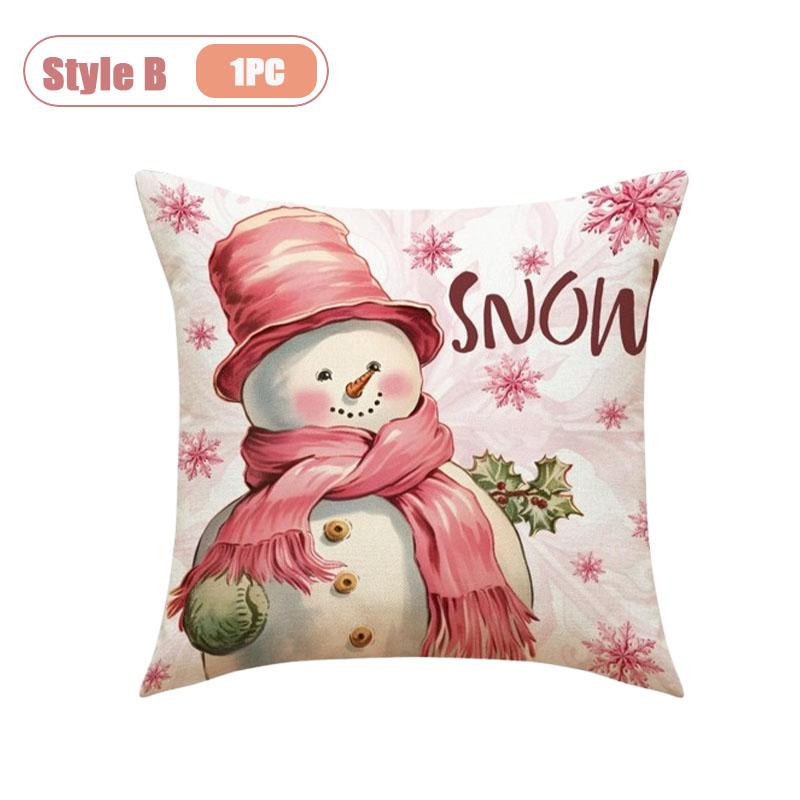 1-5PCS Festive Christmas Pillow Cover Decorative Cushion Case Holiday Sofa Accent Cover for Living Room Winter Party Home Decor