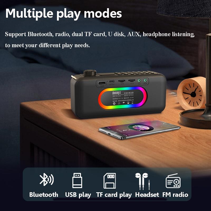 Portable Outdoor Bluetooth Speaker Wireless Stereo Subwoofer Mini FM Radio Handsfree Call Music Player Support Recording Dual TF