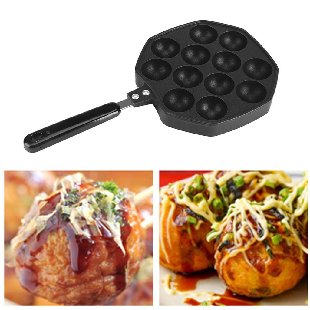 12 Cavities Aluminum NOn Stick Takoyaki Grill Pan Plate Octopus Ball Pancake Maker Baking Mold Baking Mold Grill Pan Pancake Pan