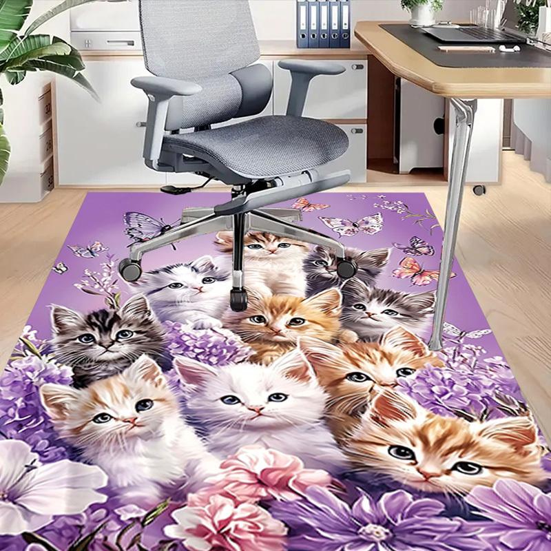 1 Pezzo Gattini Fiori Extra Large Antiscivolo Tappeto per Pavimento, Ufficio, Famiglia, Camera da Letto, Studio - Tappeto Grande AreaJ0390