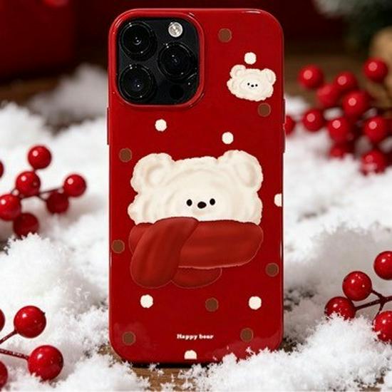 

Polka Dot Bear iPhone 17 Case, 16/14 Pro Max/11 Compatible, Drop-Proof 12 Pro