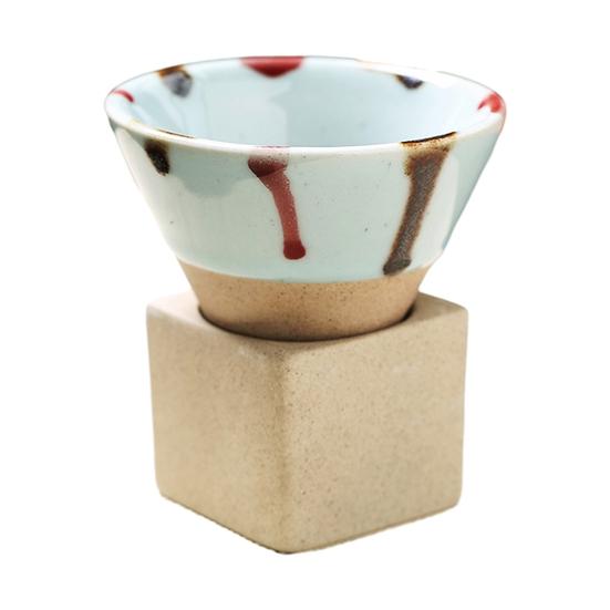 Yousheng 100 ml Crude Pottery Trichter-Kaffeetasse mit Boden, hitzebeständig, handgefertigt, für Latte, Cappuccino, Tee, Espresso, konische Tasse, Geburtstagsgeschenk white