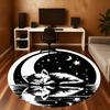 1pc cat moon Round Chair mat office Area Rug - Non-Slip, Floor Mat for Office, Bedroom, Ideal home decor gift p0105038