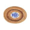 Sottobicchieri in Rattan Fatti a Mano Cuscinetti Isolanti Termici Tappetini per Tavolo da Cucina con Intarsio in Ceramica Tovagliette Decorative per Sala da Pranzo Bar