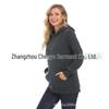 Maternity Winter Fashion: Trendy Fleece-Lined Breastfeeding Sweatshirt for Moms, Age-Reducing Solid Color Outerwear