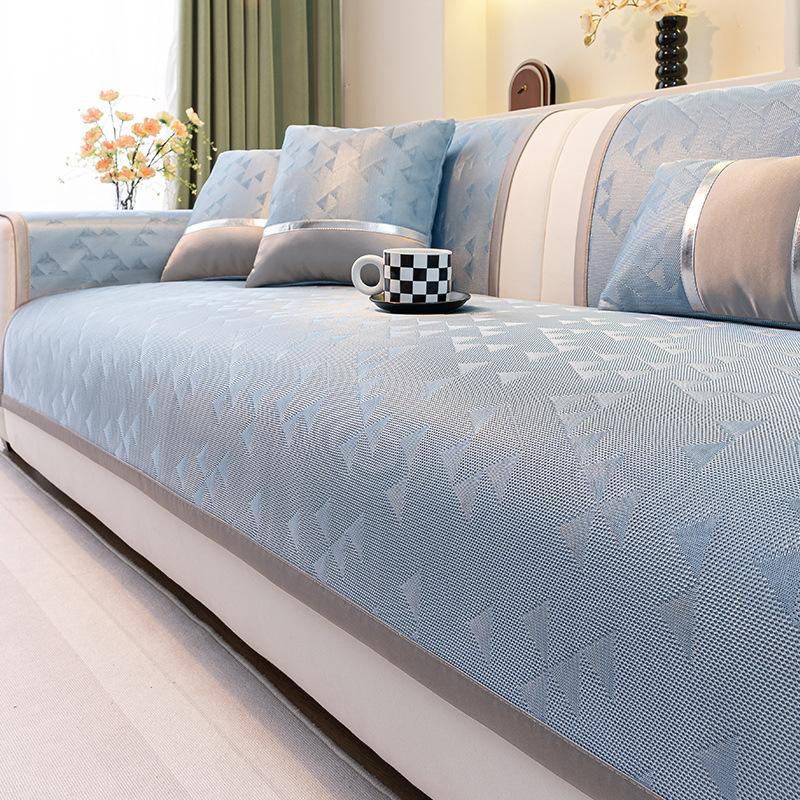 New Sofa Cushion Summer Ice Silk Cool Sofa Seat Cushion Cold Light Luxury High-End Non-Slip Sofa Cover
