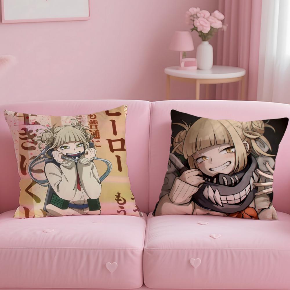 H-Himiko T-Toga Pillow Case Soft Plush Fabric Double-Sided Printed Cushion Cover Warm Winter Sofa Pillow Case