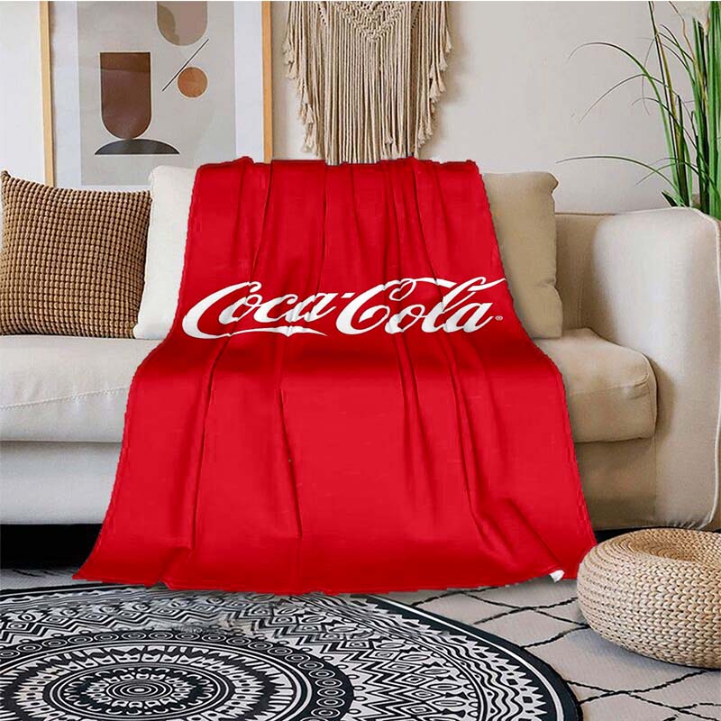 3D New Fashionable Printed C-Coca C-ColaS Flannel Sofa Bed Blanket Office Airplane Travel Picnic Warm Bed Cover Quilt Sleep Gift