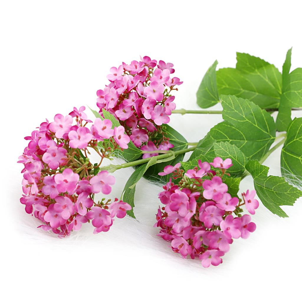 Artificial Hydrangea Lifelike 3 Flower Heads Decorative Simulation Flower for Home Wedding Office