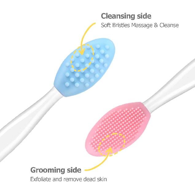 5Pcs Lip Scrubber Exfoliator,Pore Scrub Brush for Face,Nose Scrubber,Silicone Lip Pore Cleansing Brush for Exfoliating, Massageing, Blackheads