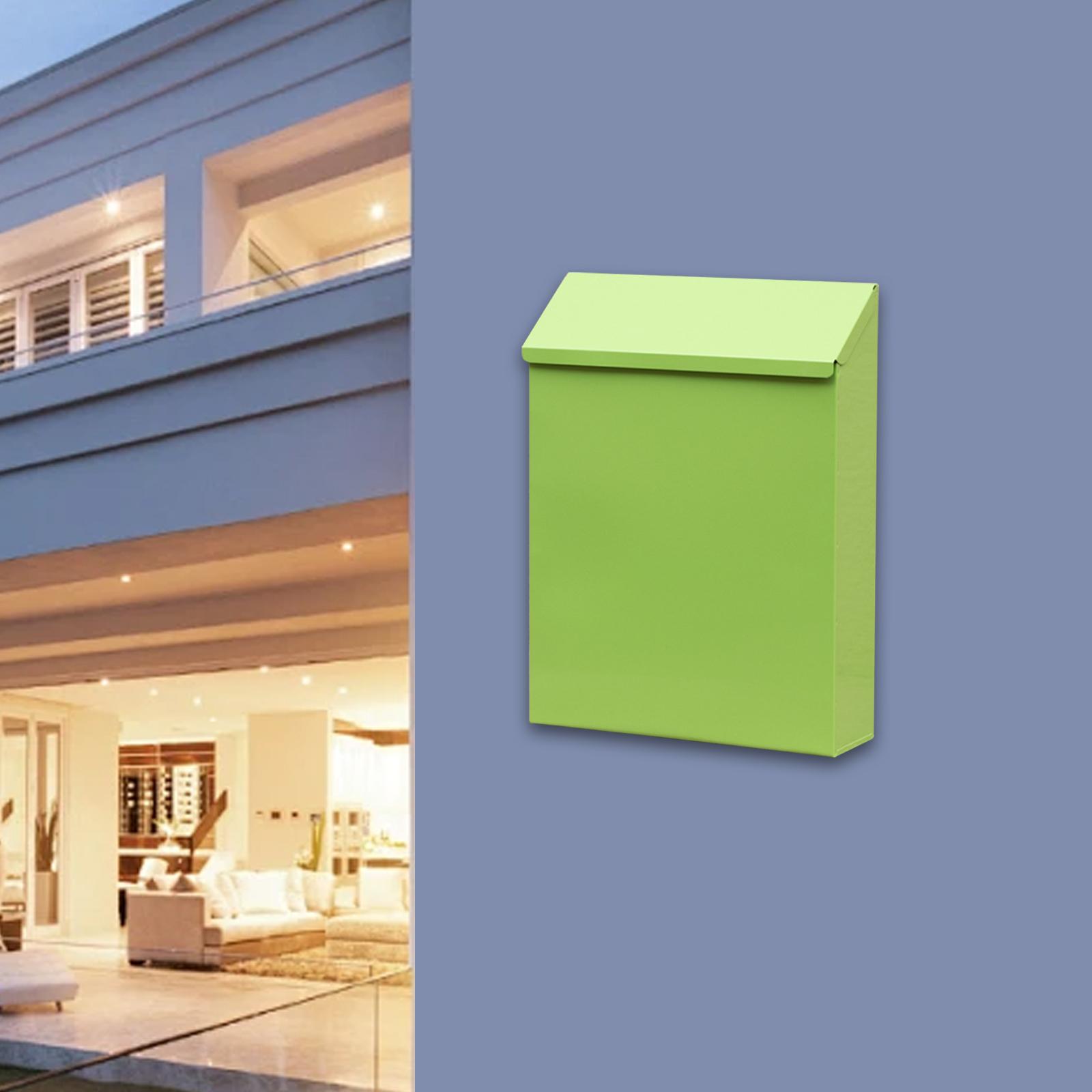 

Wall Mounted Mailbox Wall Hanging Mail Box,Large Capacity Letter Box Newspaper Holder Box Drop Box with Lock for Porch Decor зелений